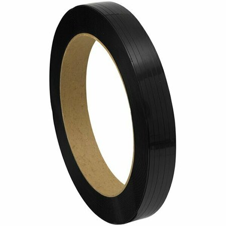 PAC STRAPPING PRODUCTS 1800' x 5/8'' Black Polyester Strapping Coil with 16'' x 6'' Core 442SPE1800B